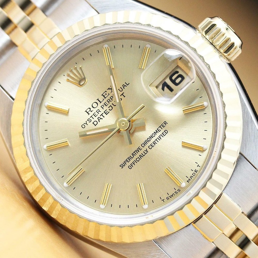 Rolex Datejust Two Tone 18k Factory Ladies Diamond Watch